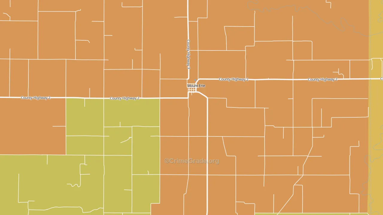 Mount Erie, IL Map of Murder Rates