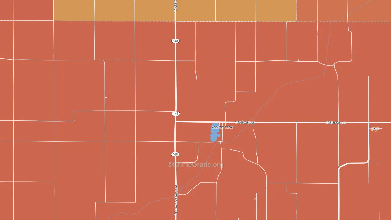 Mount Etna, IA Map of Murder Rates