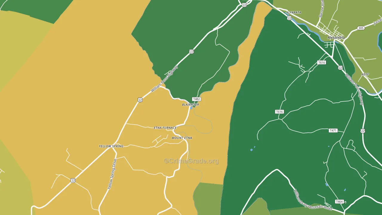 Mount Etna, PA Map of Murder Rates