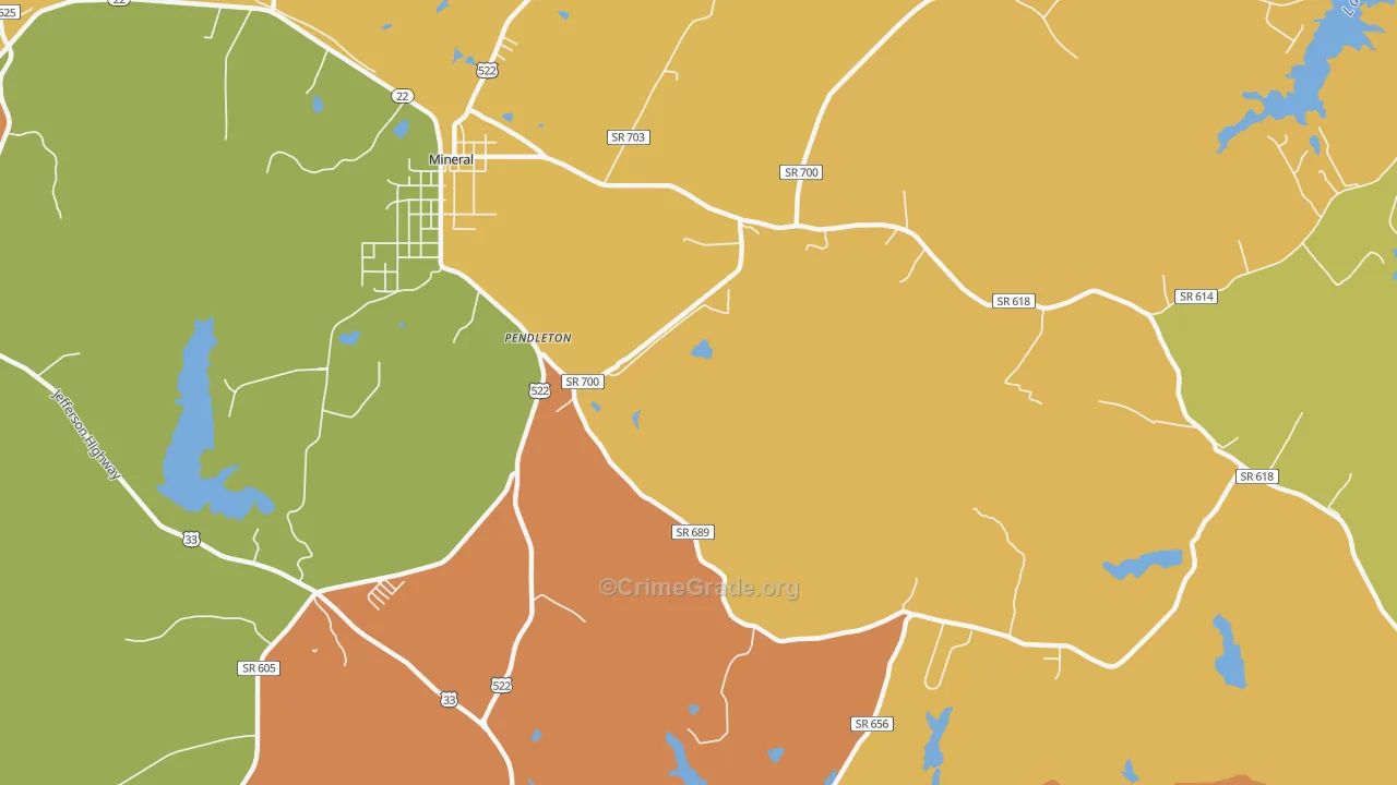 Mount Garland, VA Map of Murder Rates