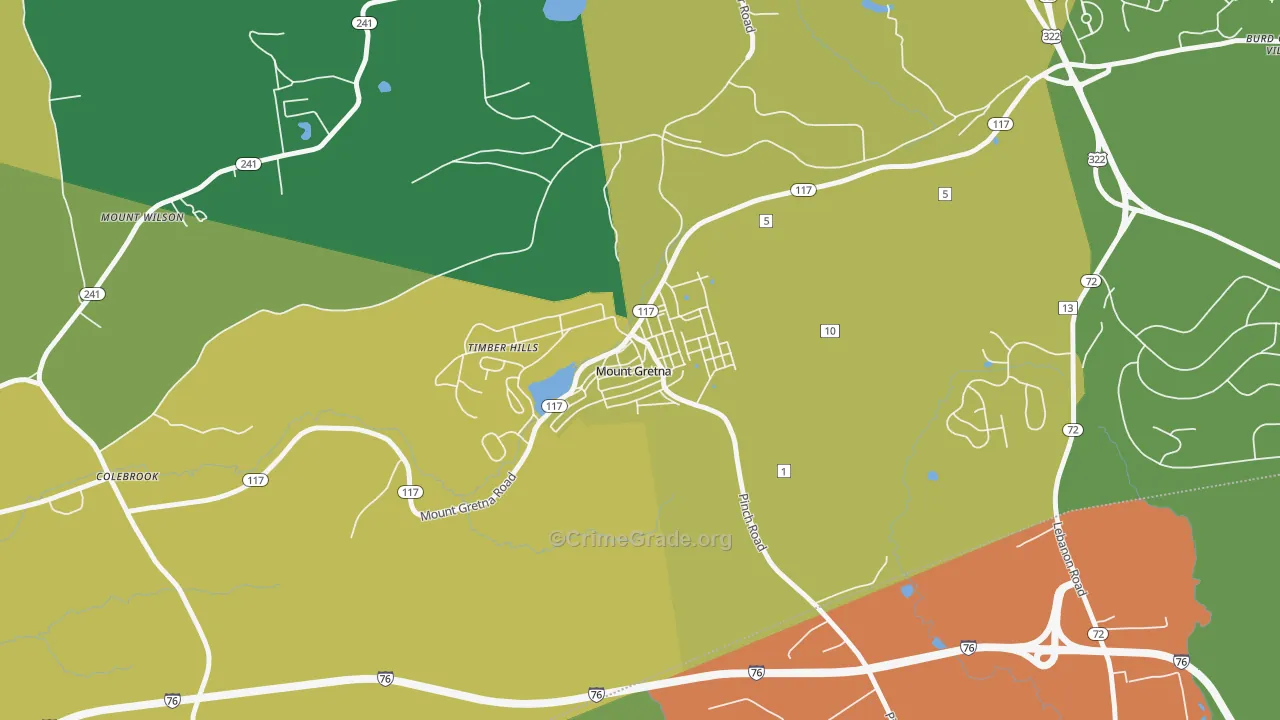 Mount Gretna, PA Map of Murder Rates