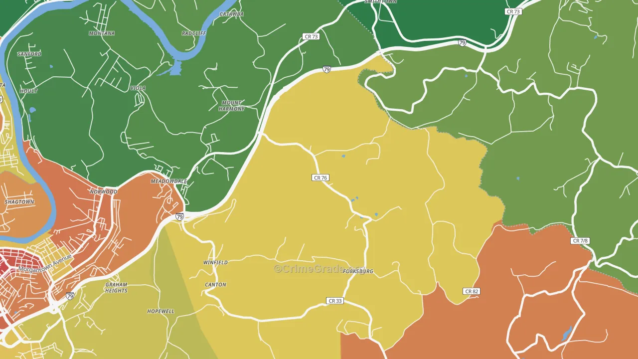 Mount Harmony, WV Map of Murder Rates