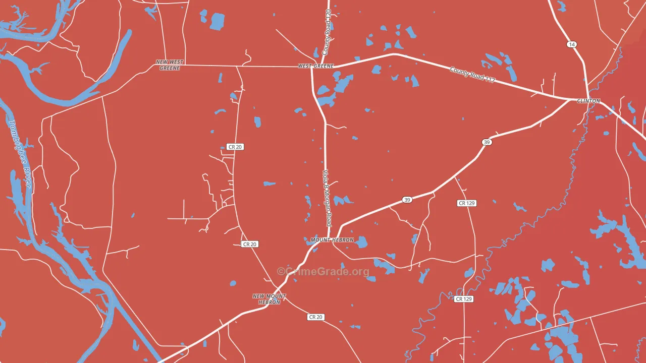 Mount Hebron, AL Map of Murder Rates