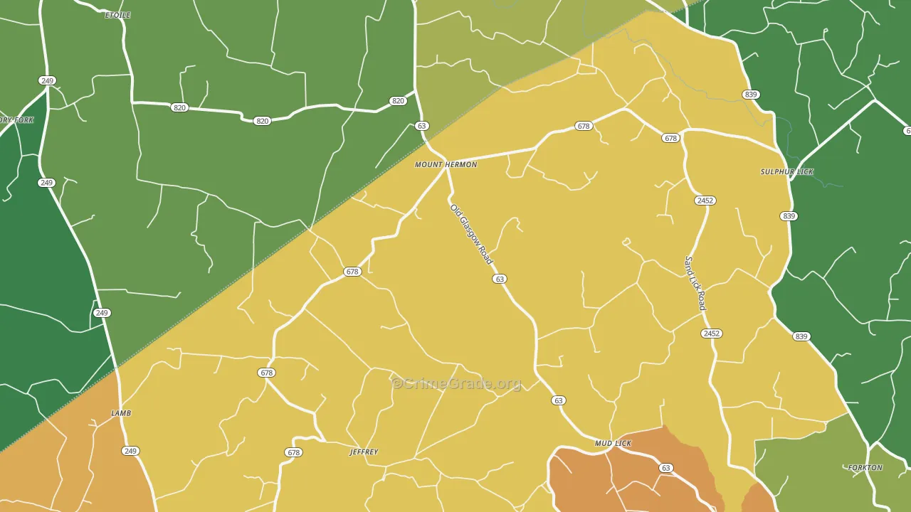 Mount Hermon, KY Map of Murder Rates