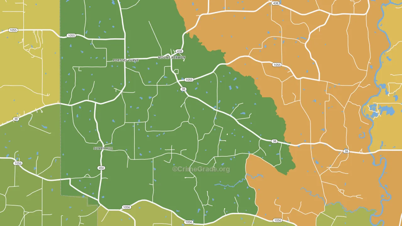 Mount Hermon, LA Map of Murder Rates