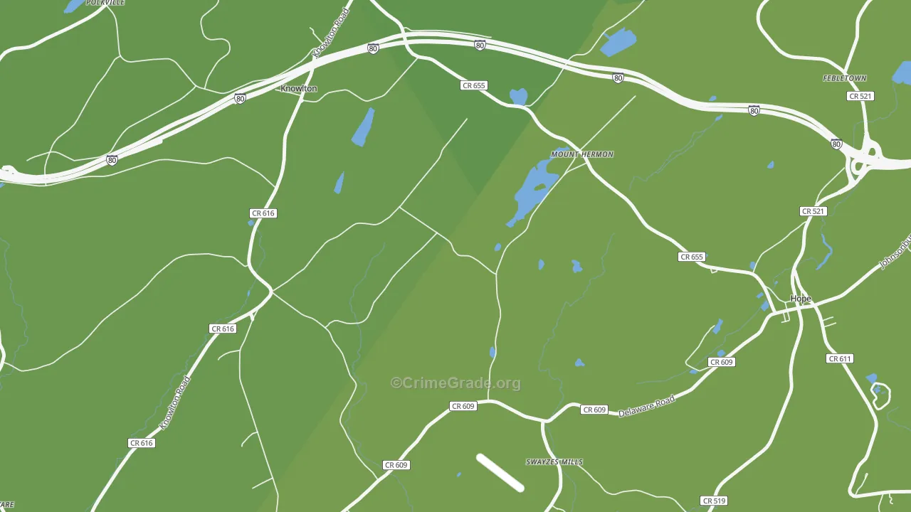 Mount Hermon, NJ Map of Murder Rates