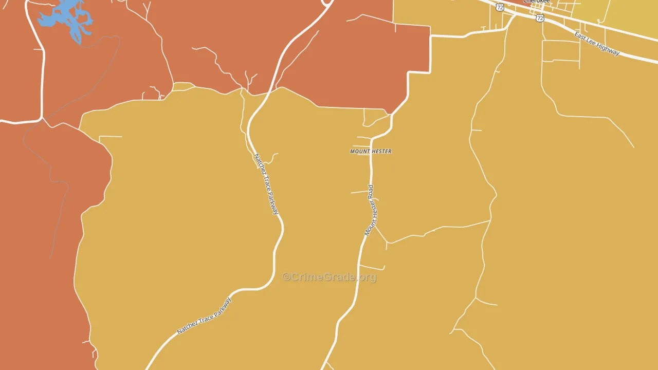 Mount Hester, AL Map of Murder Rates