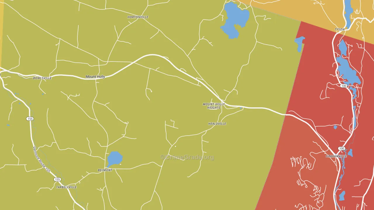 Mount Holly, VT Map of Murder Rates