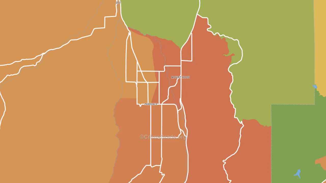 Mount Hood-Parkdale, OR Map of Murder Rates