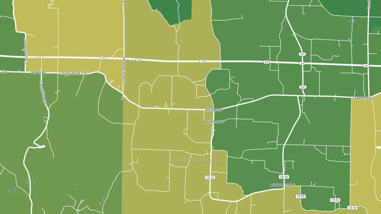 Mount Hope, AL Map of Murder Rates