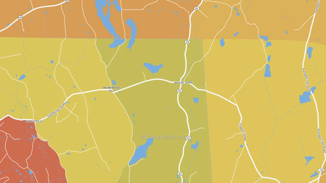Mount Hope, CT Map of Murder Rates