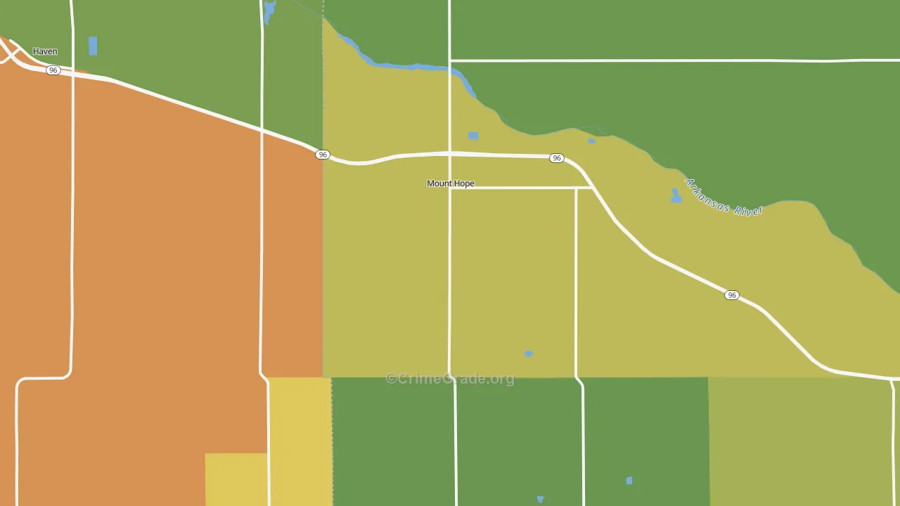 Mount Hope, KS Map of Murder Rates