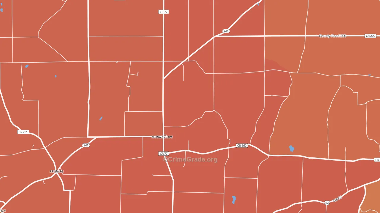 Mount Hope, OH Map of Murder Rates
