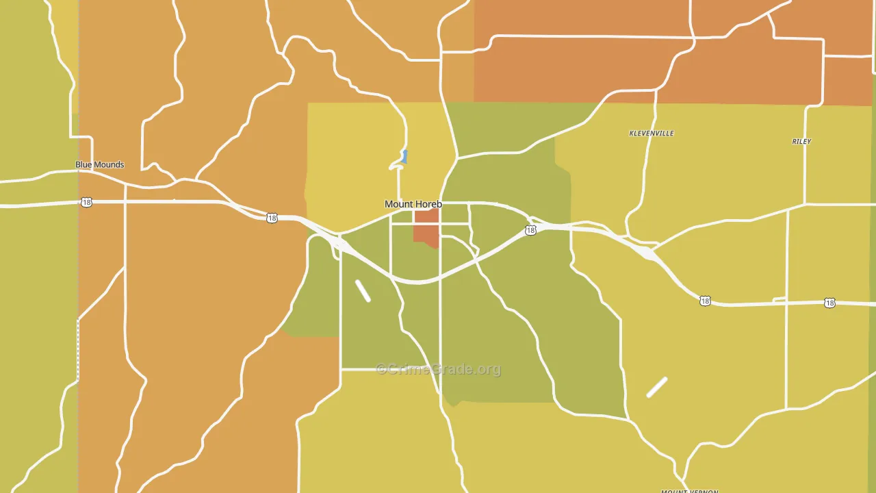 Mount Horeb, WI Map of Murder Rates