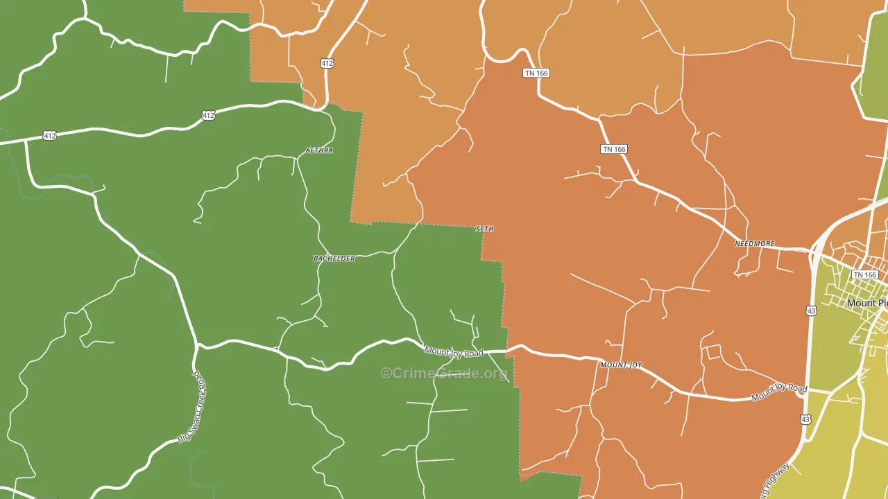 Mount Joy, TN Map of Murder Rates