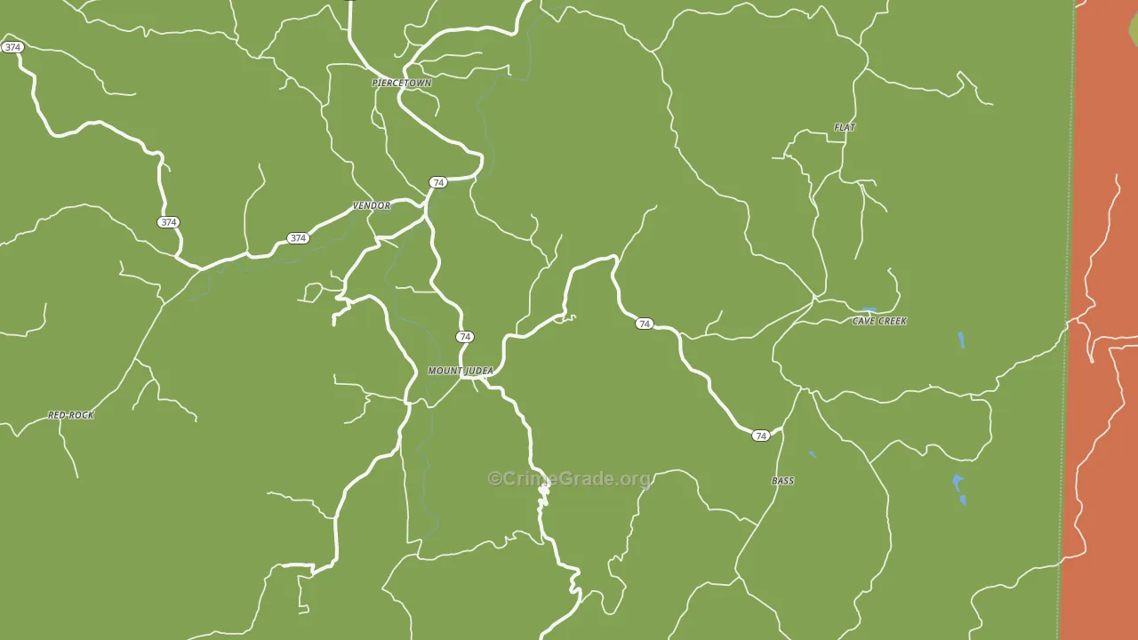 Mount Judea, AR Map of Murder Rates