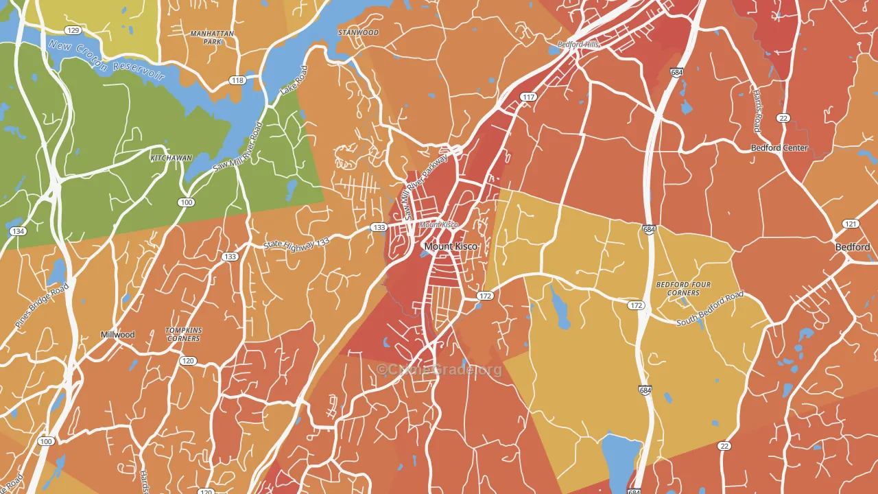 Mount Kisco, NY Map of Murder Rates