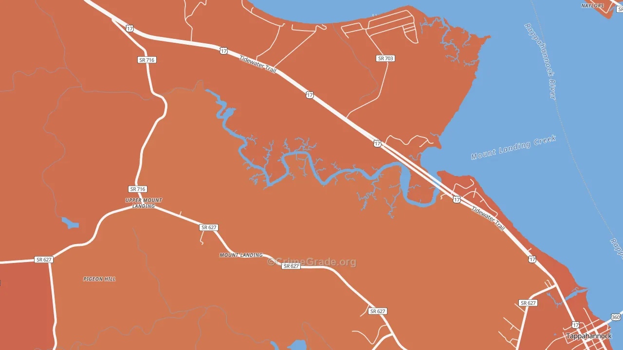 Mount Landing, VA Map of Murder Rates