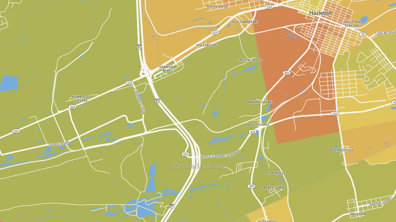 Mount Laurel, PA Map of Murder Rates