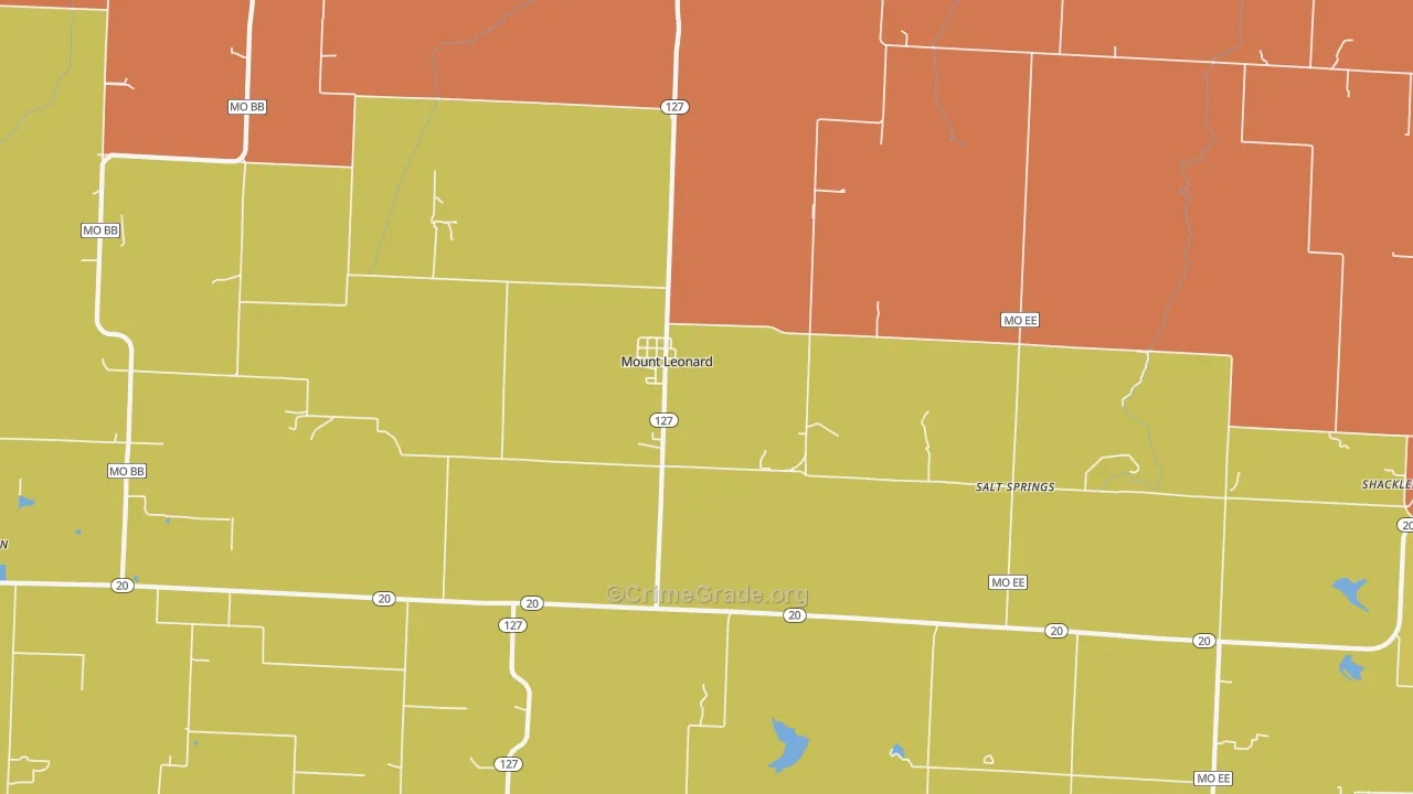 Mount Leonard, MO Map of Murder Rates