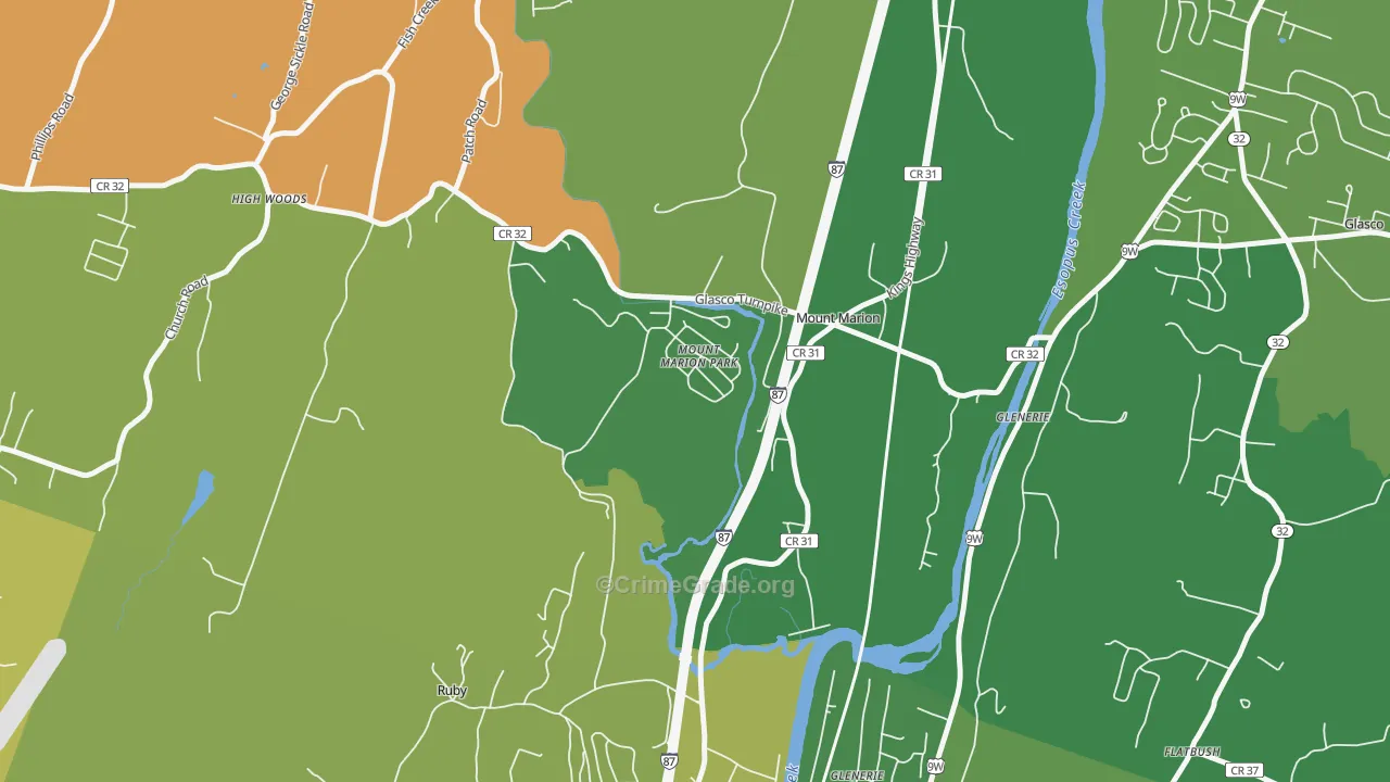Mount Marion, NY Map of Murder Rates
