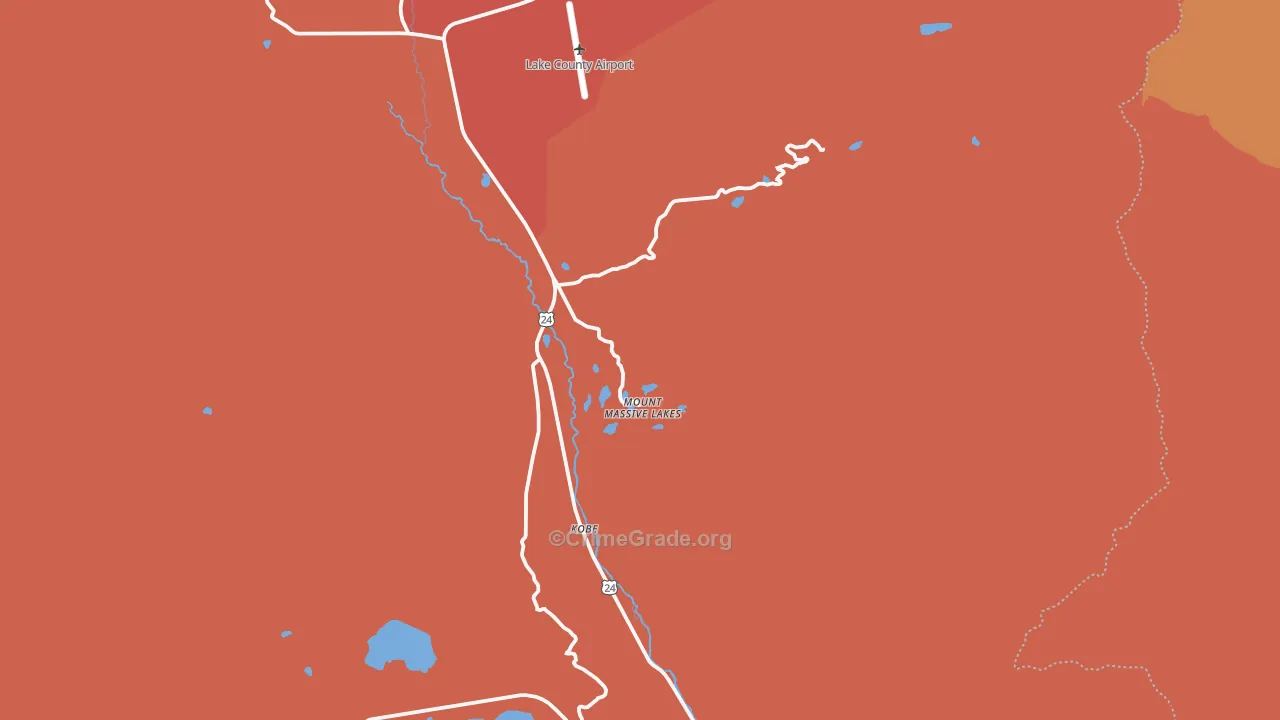 Mount Massive Lakes, CO Map of Murder Rates