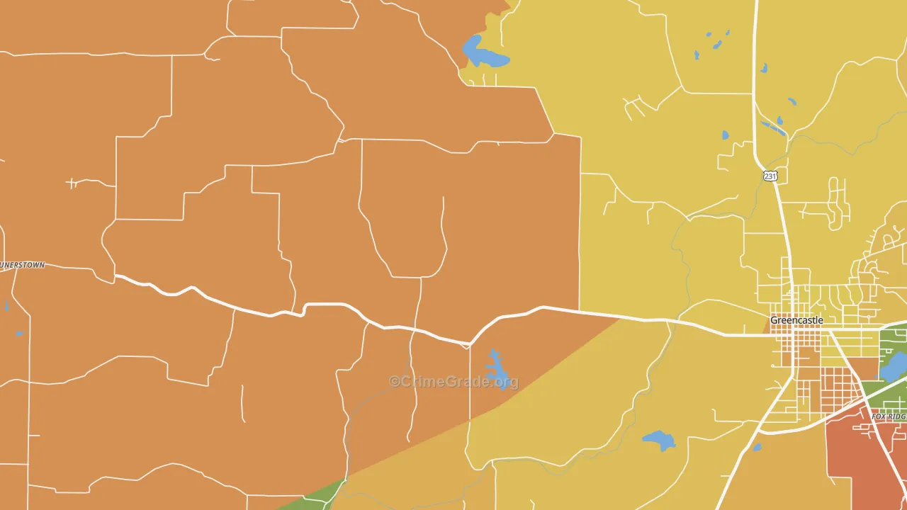 Mount Meridian, IN Map of Murder Rates