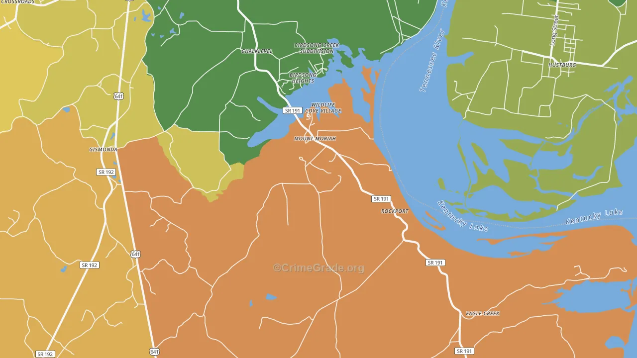 Mount Moriah, TN Map of Murder Rates