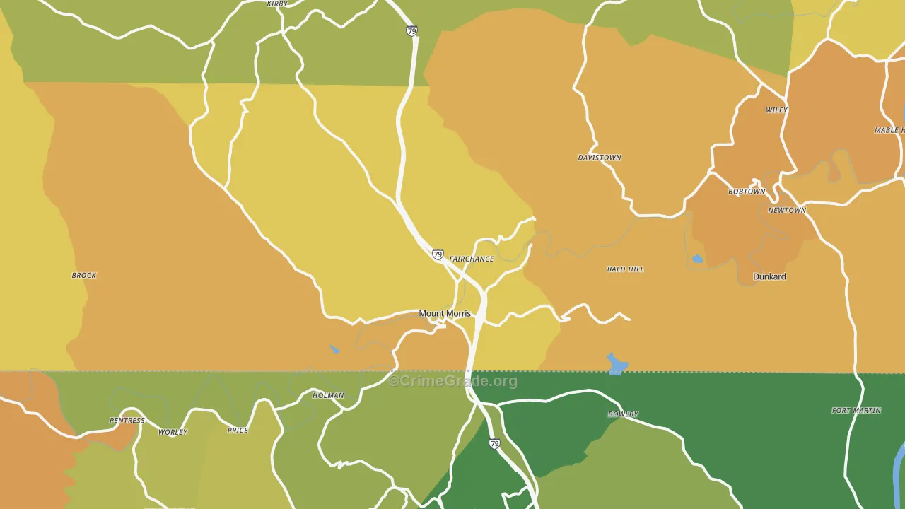 Mount Morris, PA Map of Murder Rates