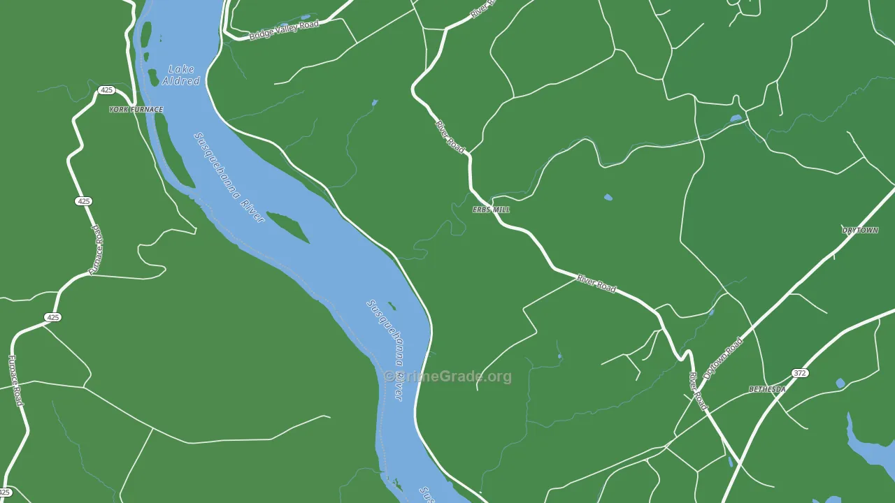 Mount Nebo, PA Map of Murder Rates