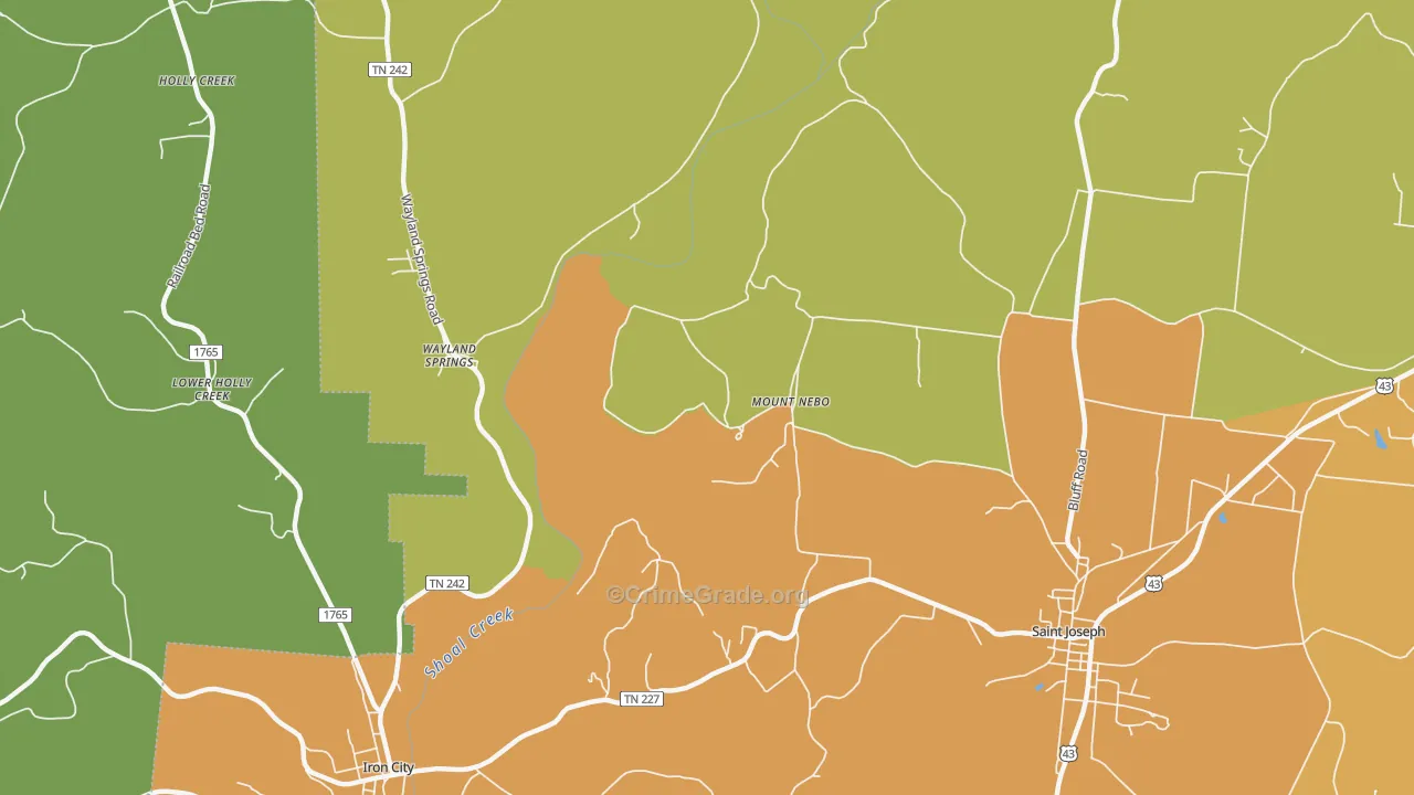 Mount Nebo, TN Map of Murder Rates