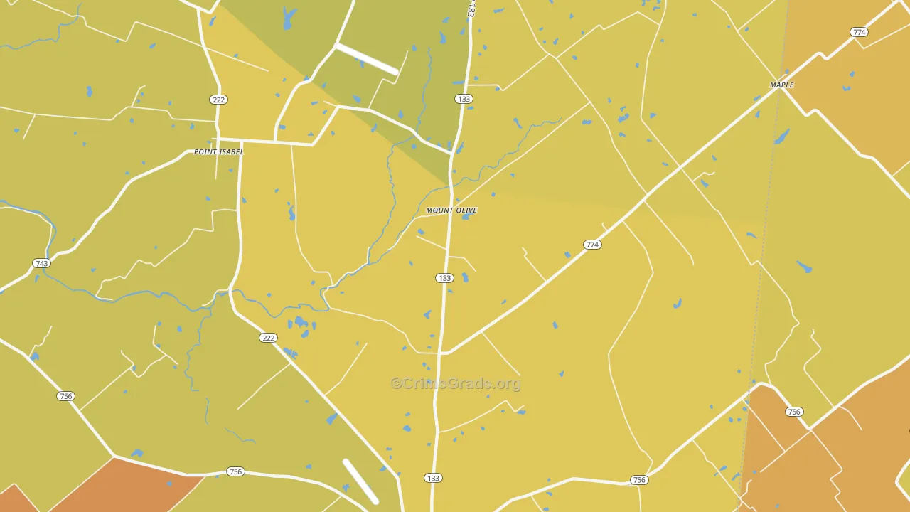 Mount Olive, OH Map of Murder Rates