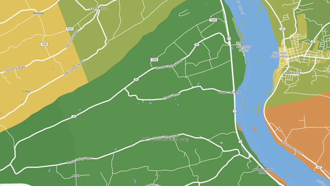 Mount Patrick, PA Map of Murder Rates