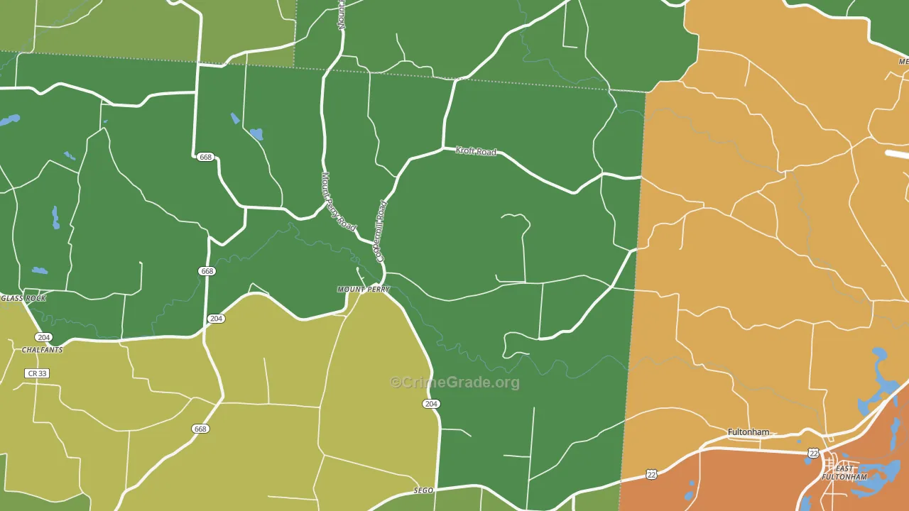 Mount Perry, OH Map of Murder Rates
