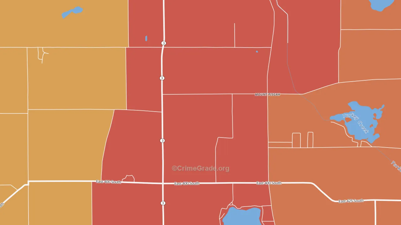 Mount Pisgah, IN Map of Murder Rates