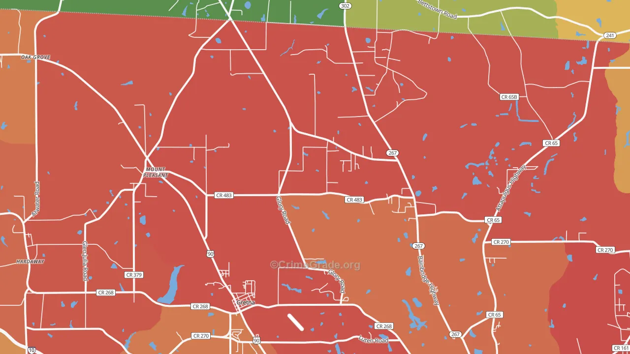 Mount Pleasant, FL Map of Murder Rates