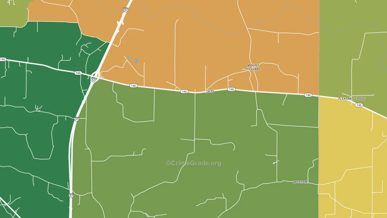 Mount Pleasant, IL Map of Murder Rates