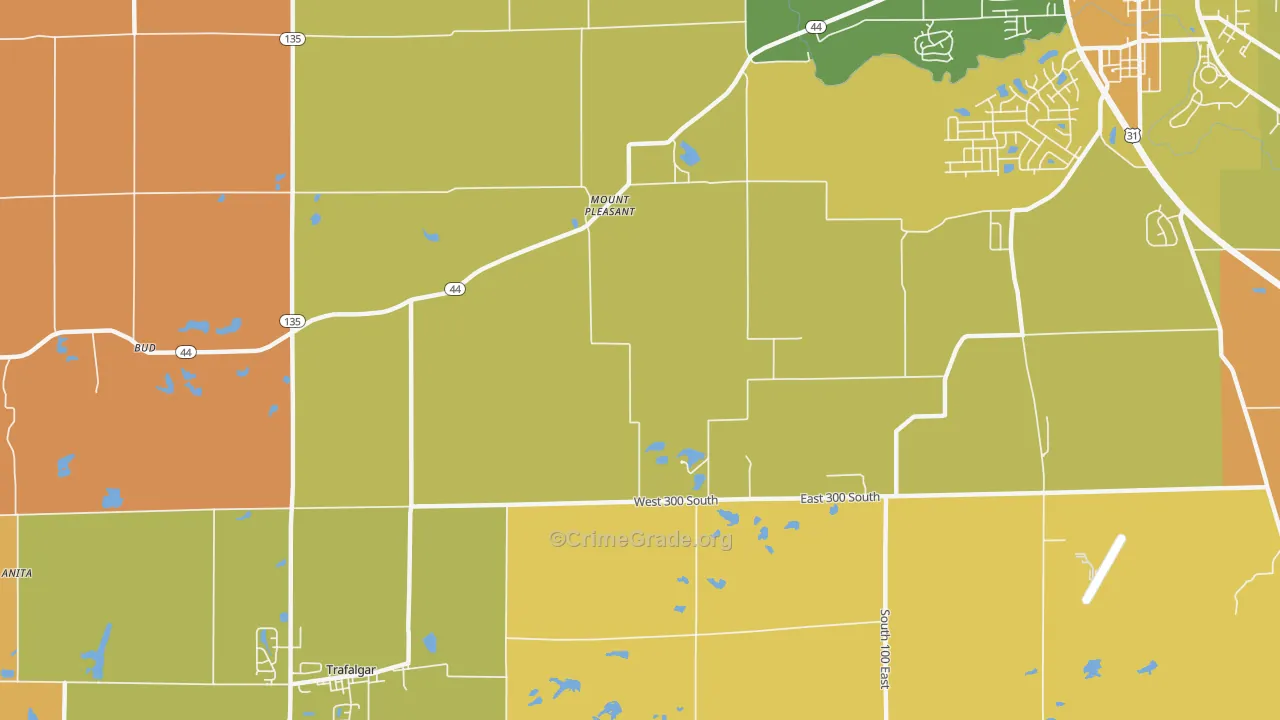 Mount Pleasant, IN Map of Murder Rates