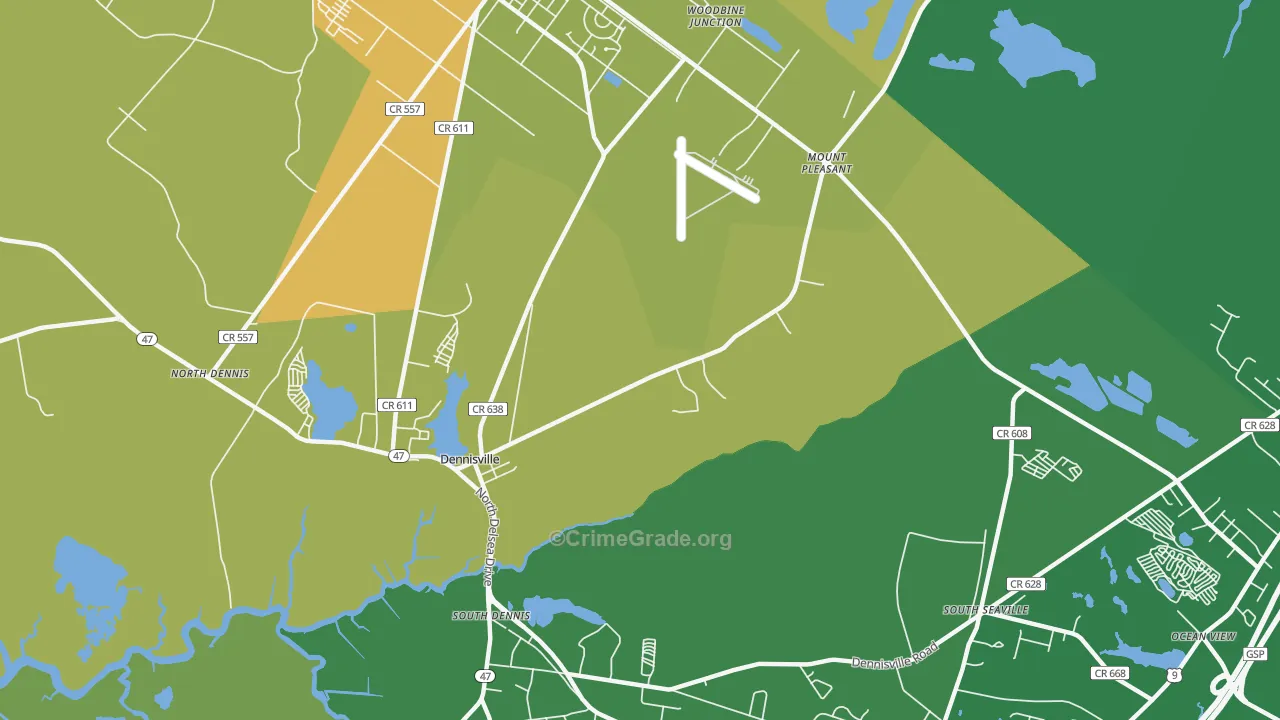 Mount Pleasant, NJ Map of Murder Rates