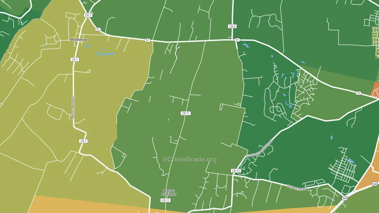 Mount Pleasant, WV Map of Murder Rates