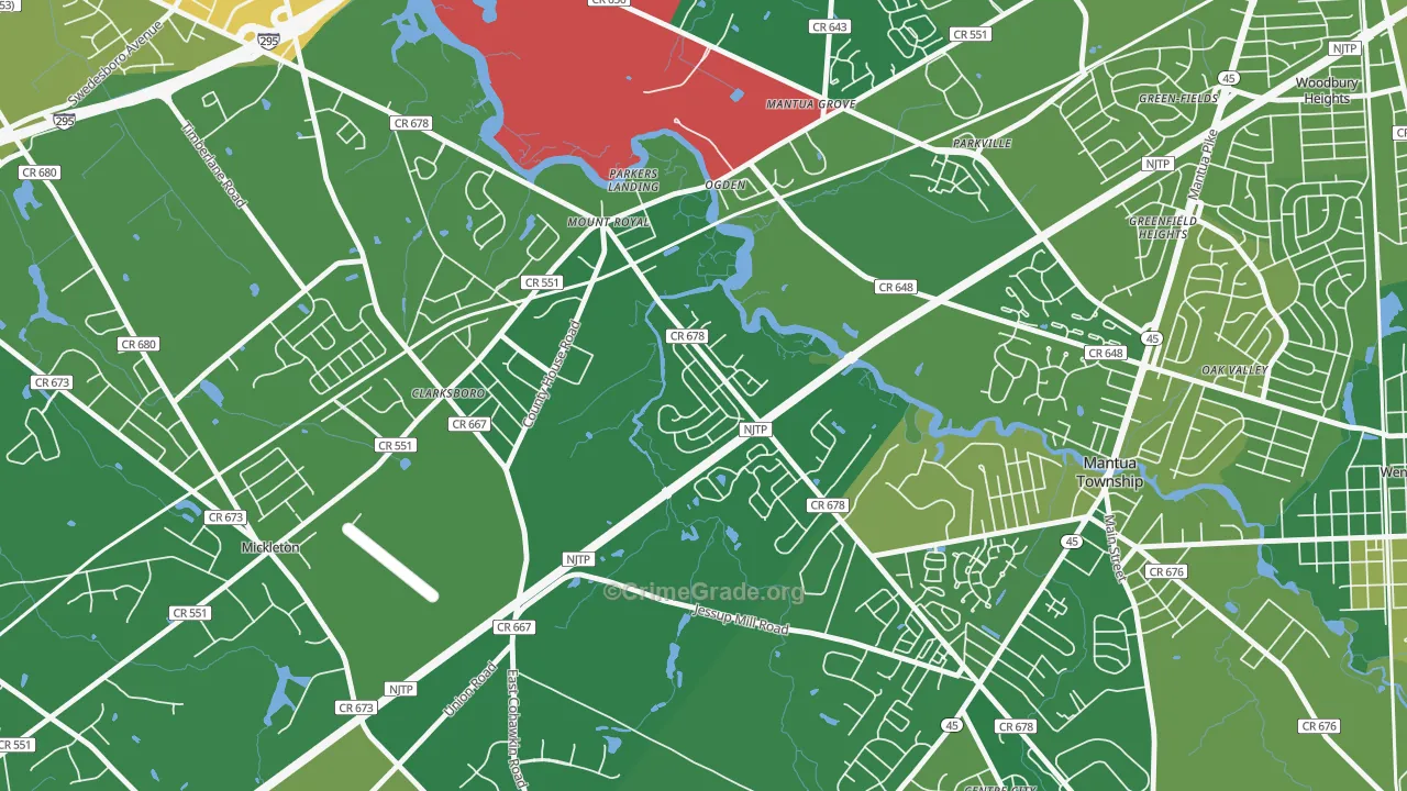 Mount Royal, NJ Map of Murder Rates