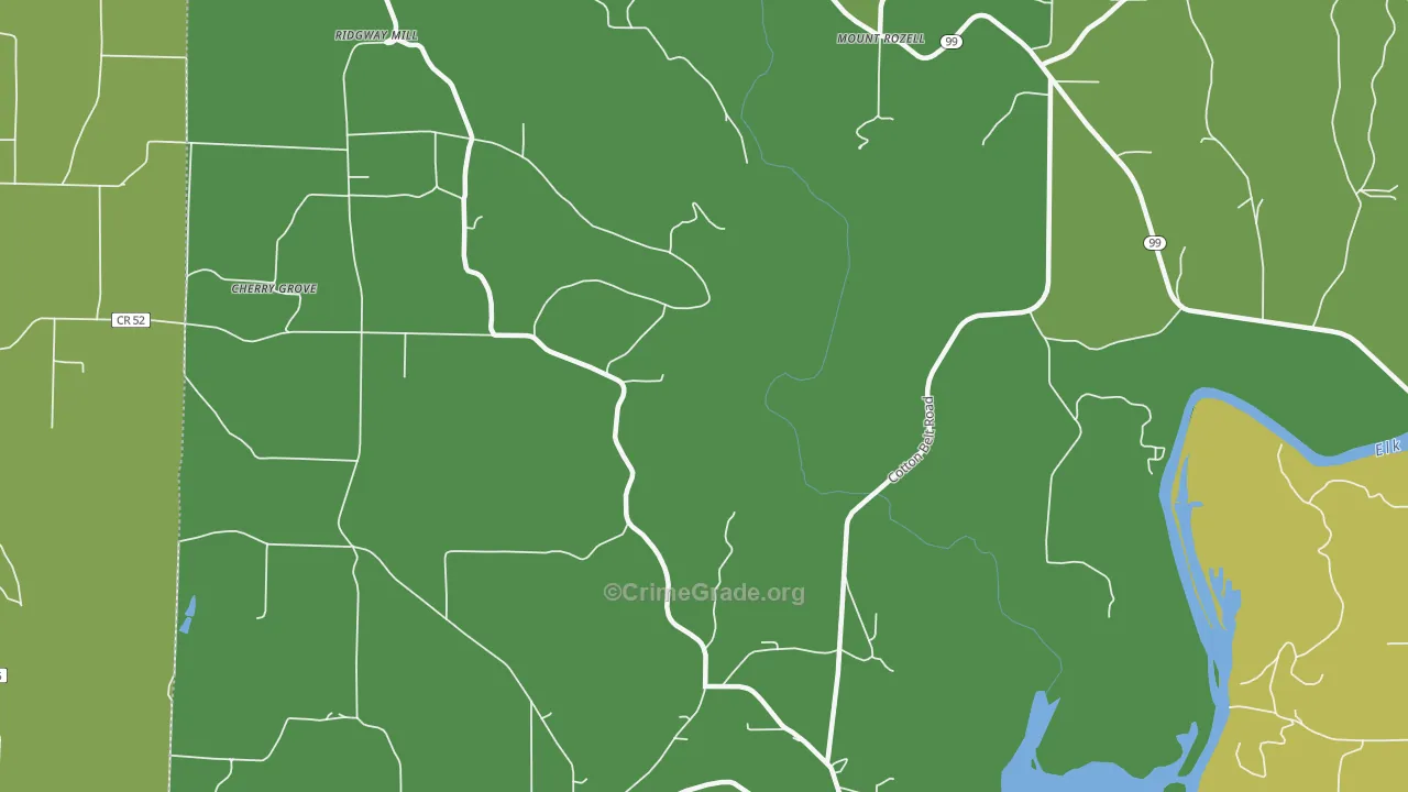 Mount Rozell, AL Map of Murder Rates