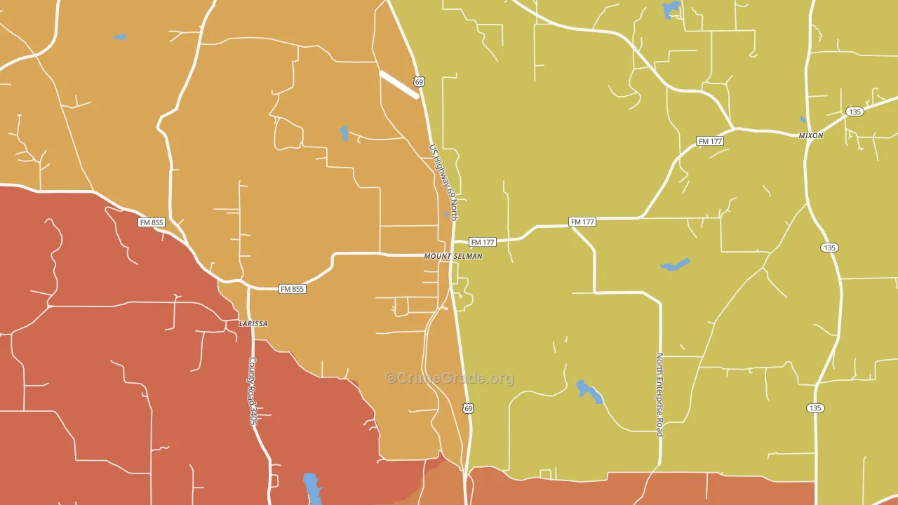 Mount Selman, TX Map of Murder Rates