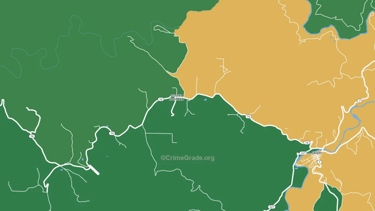 Mount Sherman, AR Map of Murder Rates