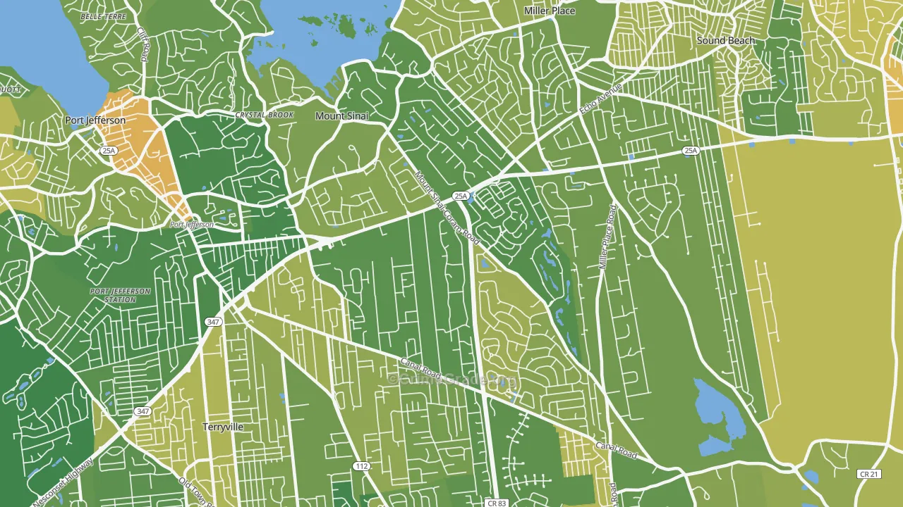 Mount Sinai, NY Map of Murder Rates