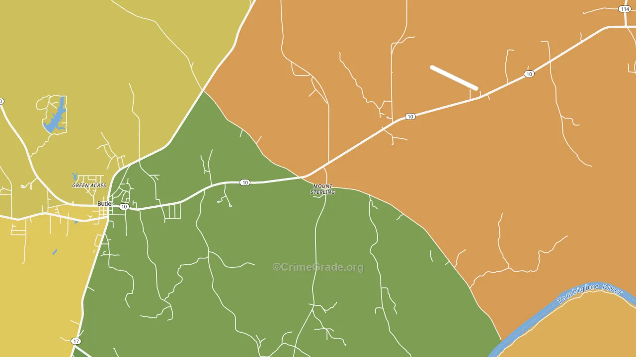 Mount Sterling, AL Map of Murder Rates