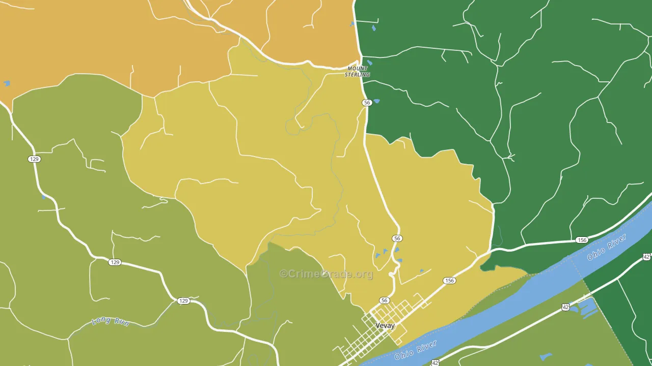 Mount Sterling, IN Map of Murder Rates