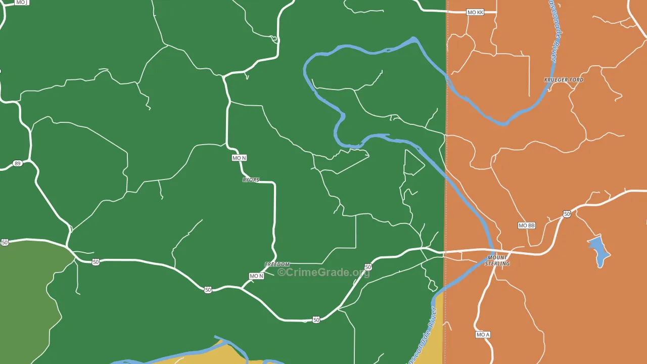 Mount Sterling, MO Map of Murder Rates