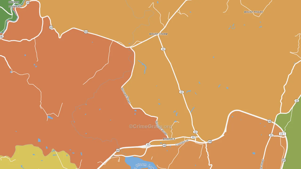 Mount Storm, WV Map of Murder Rates