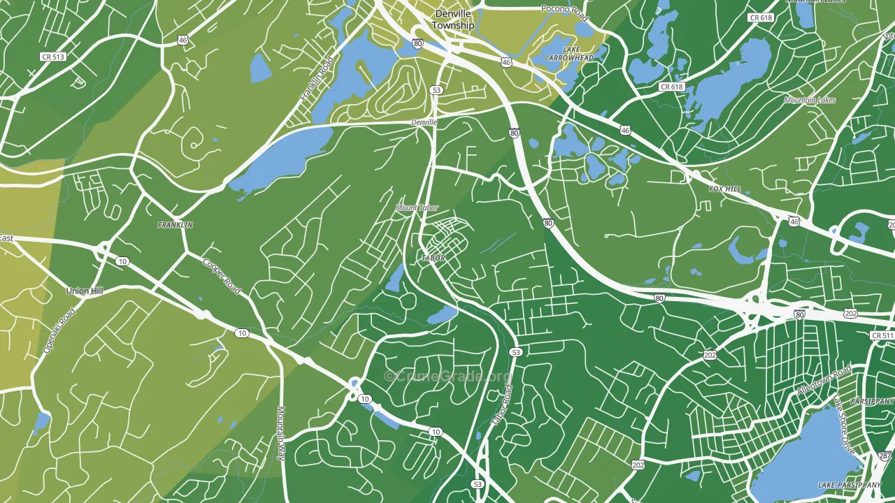 Mount Tabor, NJ Map of Murder Rates